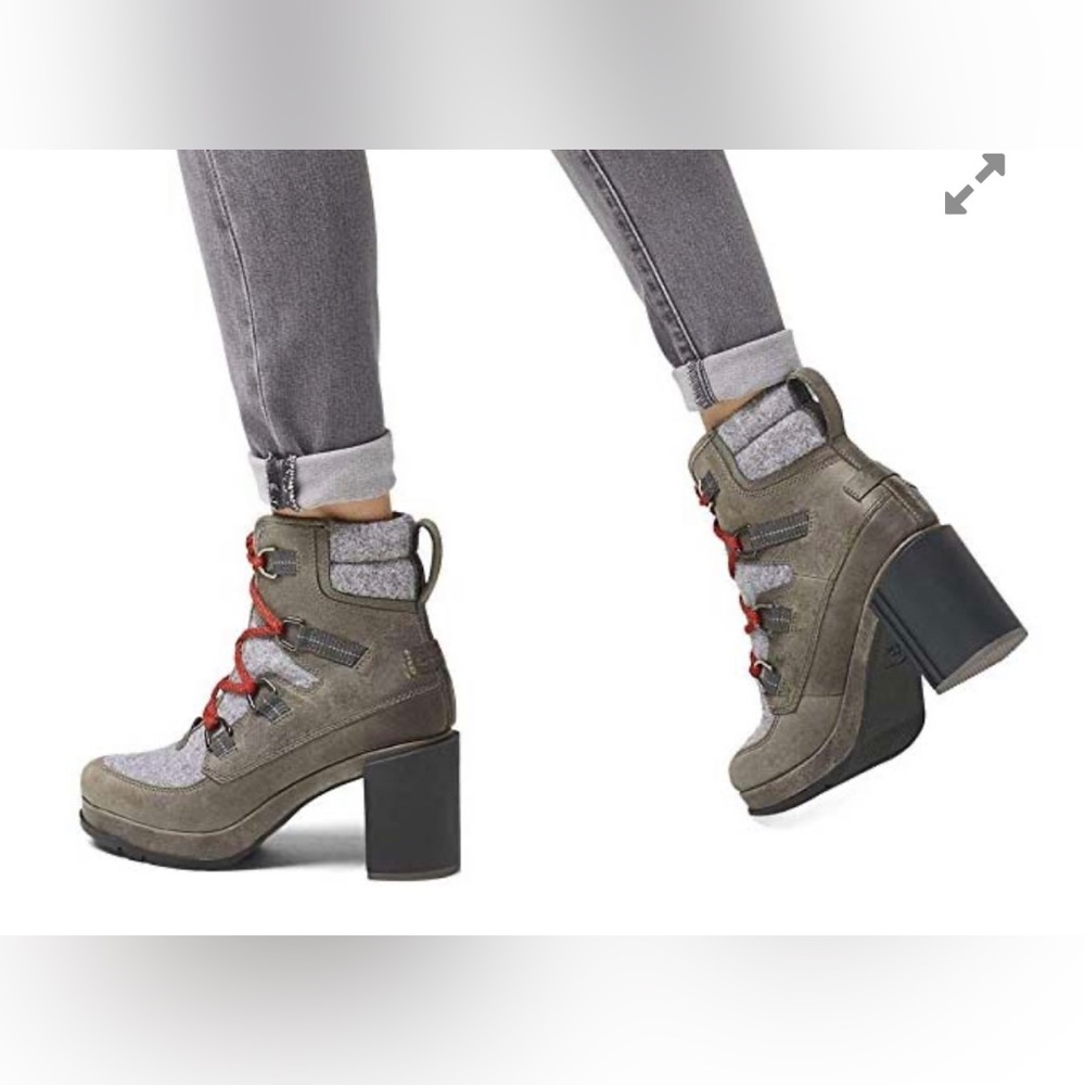 Sorel Blake Lace Quarry Heeled Leather Hiking Ankle Boots